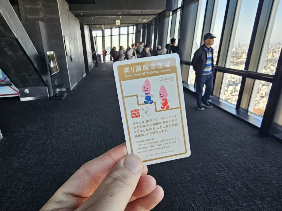 Certificado depois de subir as escadas