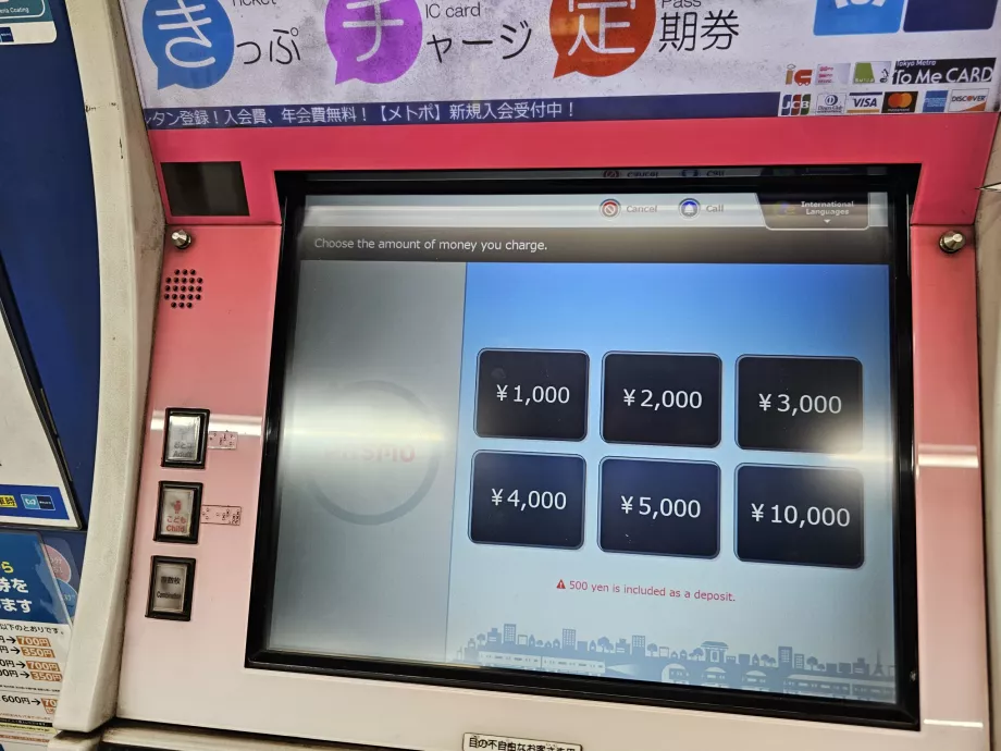 Opções de carregamento do cartão de tráfego