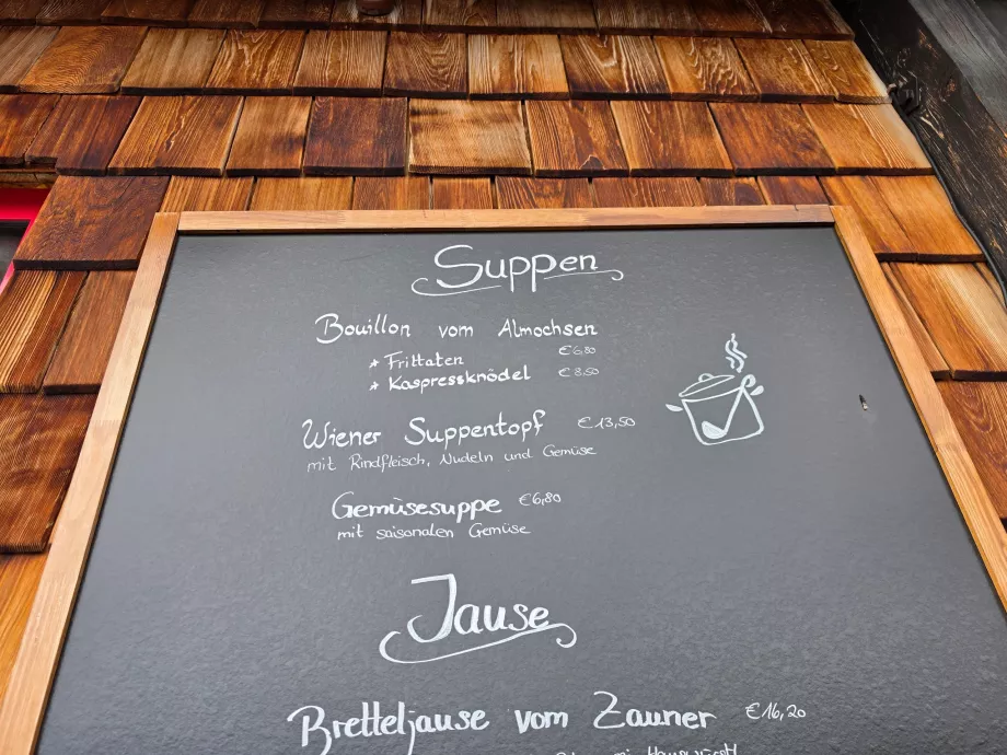 Preços nos restaurantes