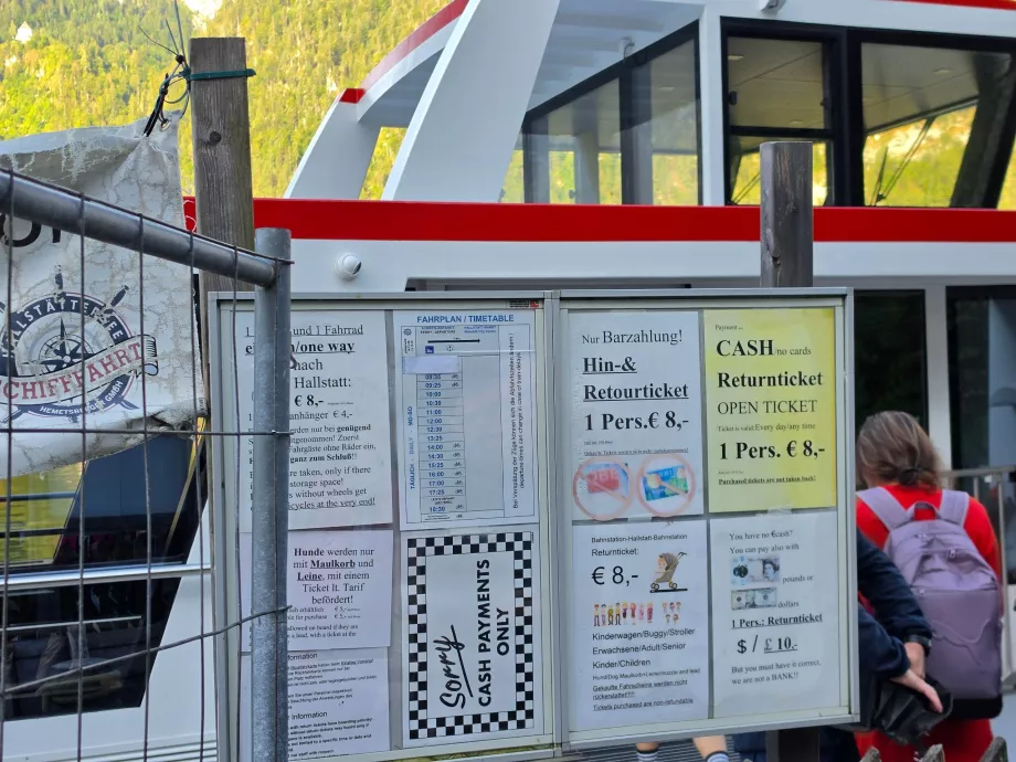 Informações sobre tarifas de ferry