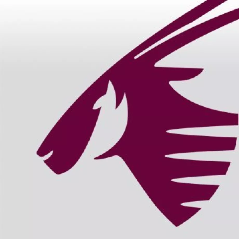 Desconto do logótipo da Qatar Airways