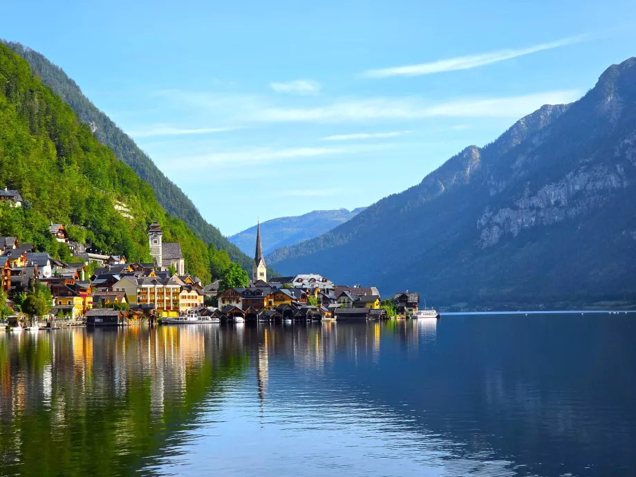 Vista de Hallstatt a partir da paragem de autocarro de Lahn