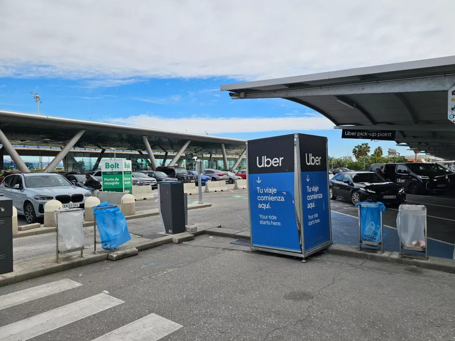 Pontos de recolha da Uber e da Bolt