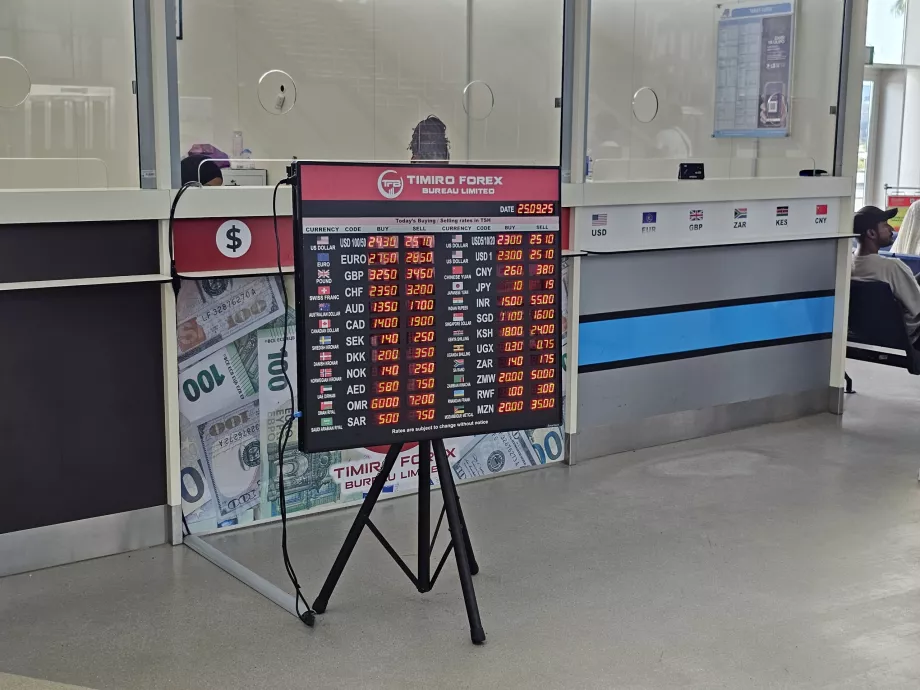 Taxas de câmbio no Terminal 3