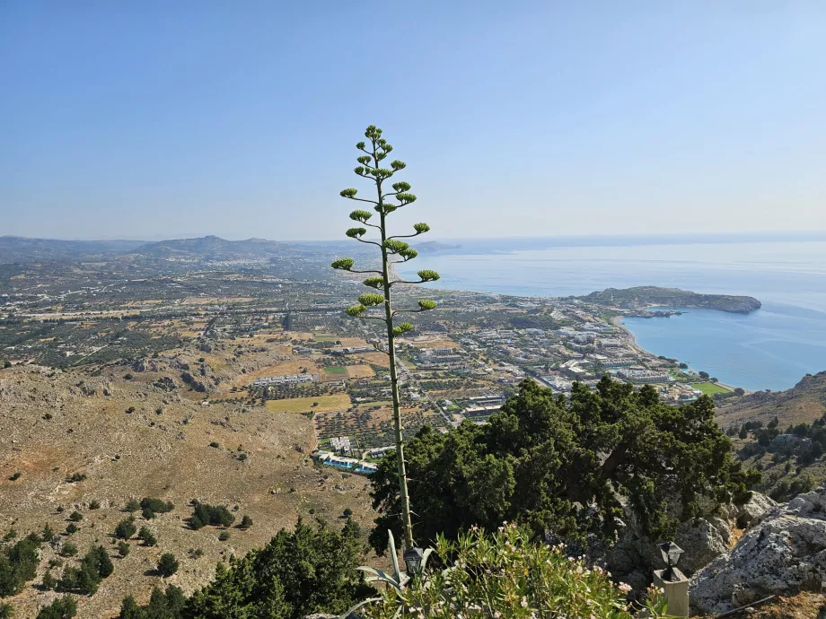 Vista do Mosteiro de Nossa Senhora sobre a estância de Kolymbia