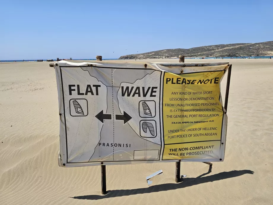 Informações sobre as ondas em Prasonisi