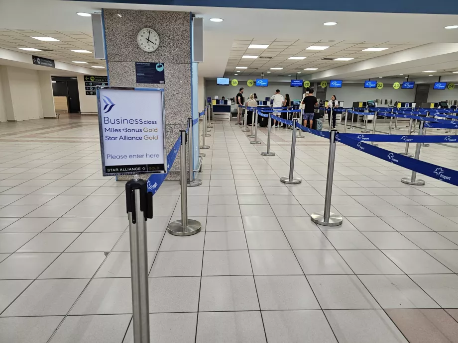 Check-in na classe executiva