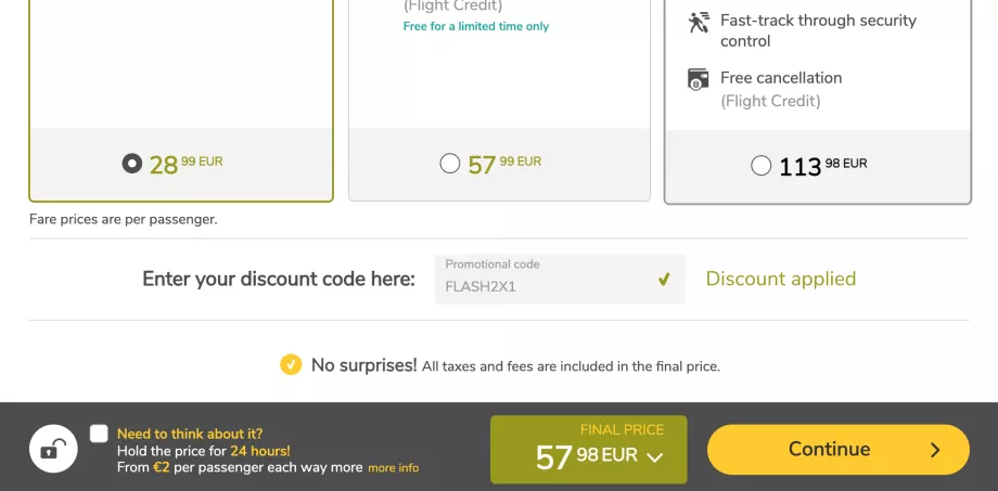 Código promocional Vueling