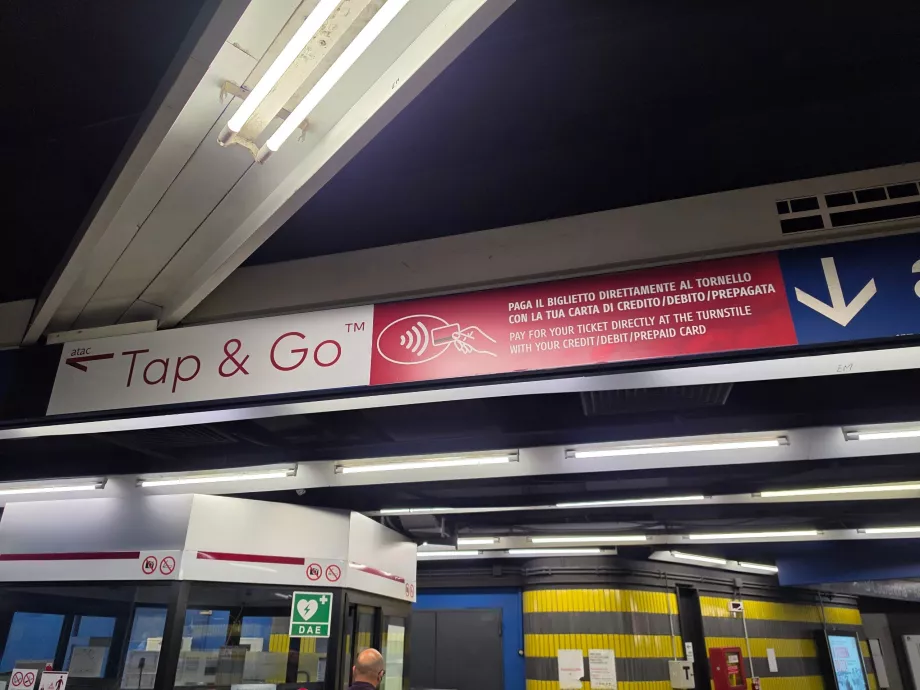 Informações sobre o pagamento de bilhetes sem contacto no metro