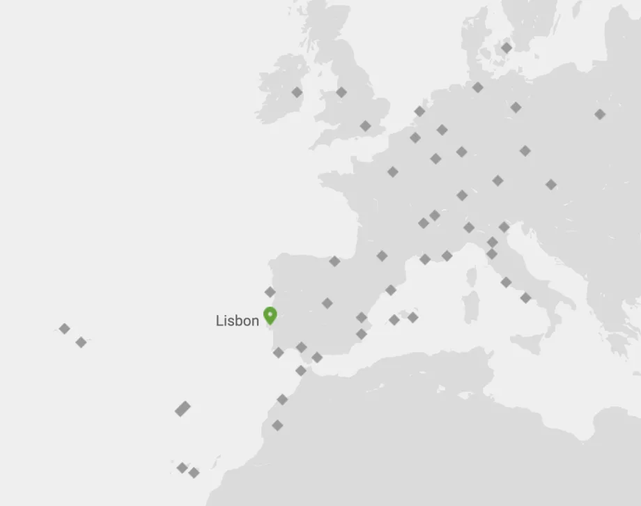 Mapa de rotas da TAP Air Portugal