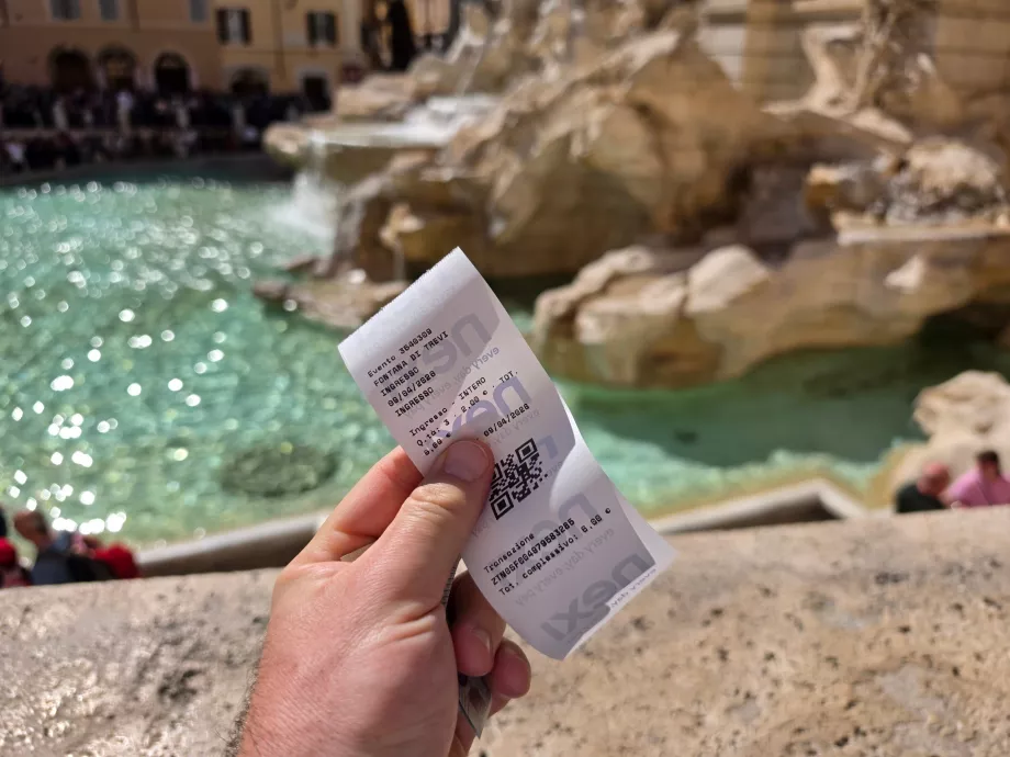 Bilhete para a Fonte de Trevi