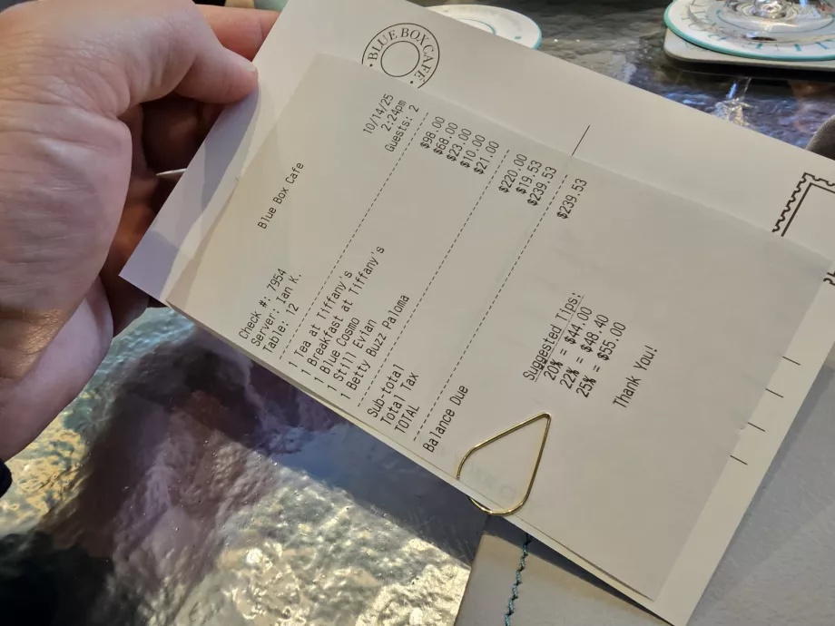 Caixa azul, fatura total