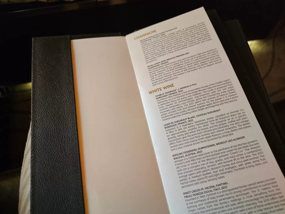 Carta de vinhos