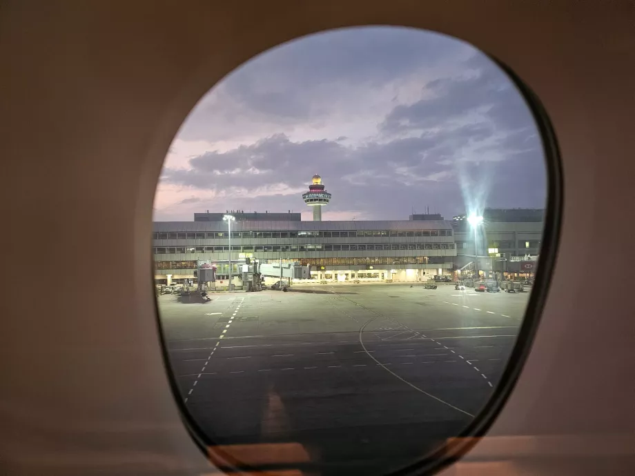 Antes da partida do Aeroporto de Singapura