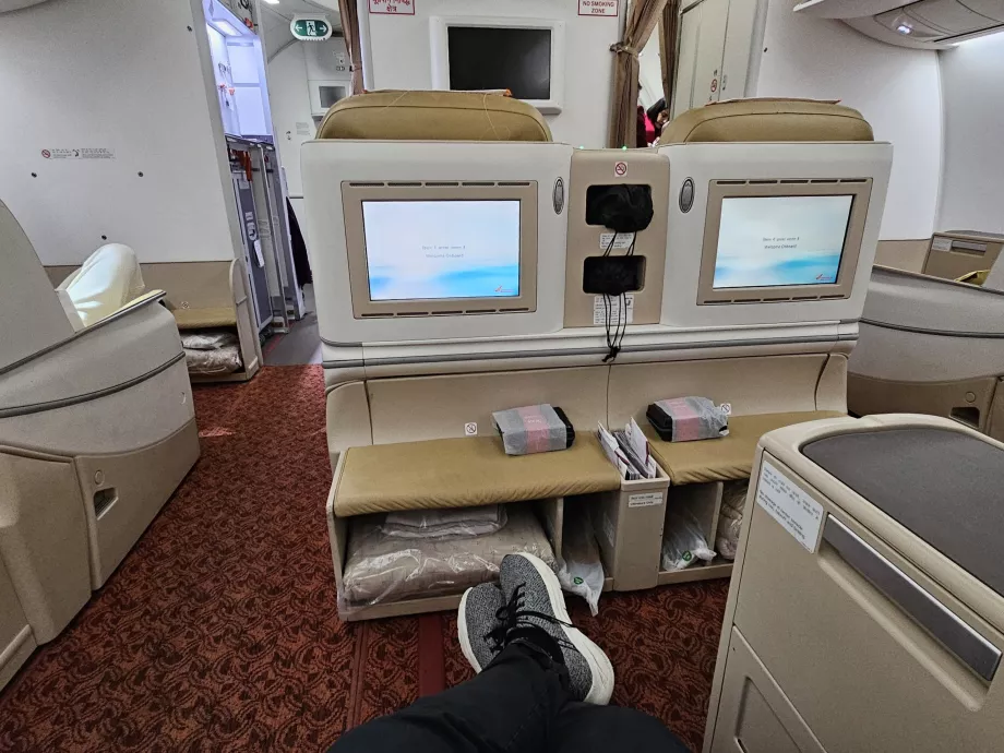 Espaço para as pernas, Boeing 787, assento 2D