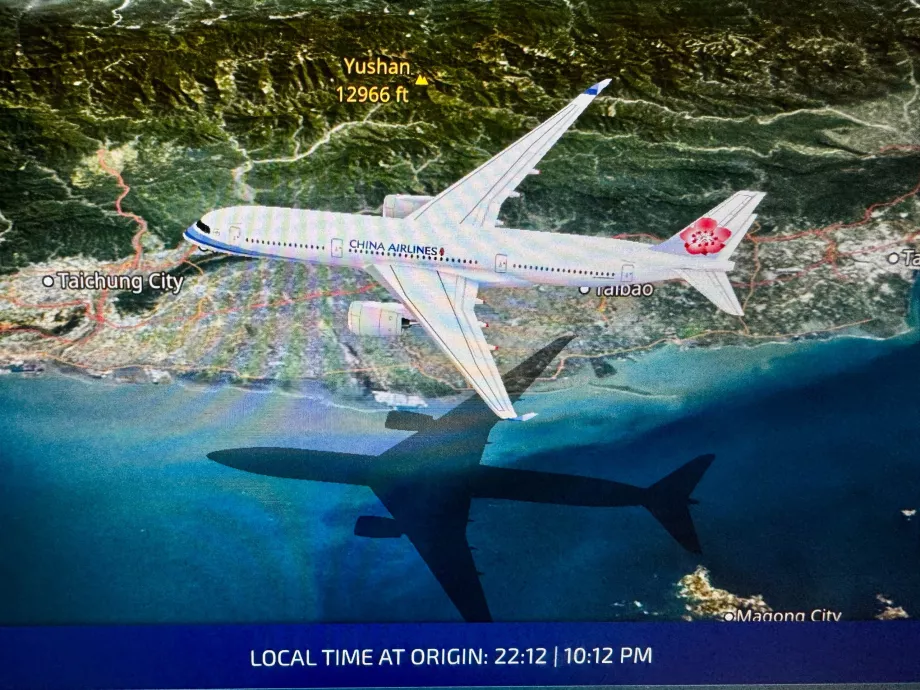 Aviões da China Airlines no mapa
