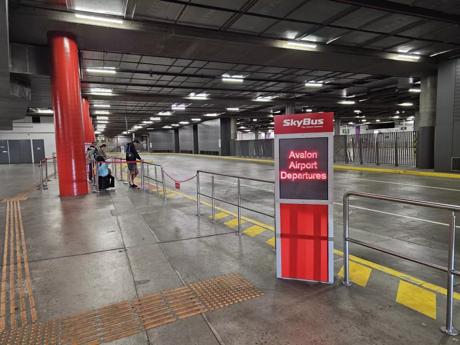 Paragem de autocarro na estação de Southern Cross