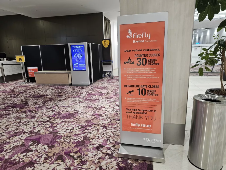 Informações sobre os horários de check-in