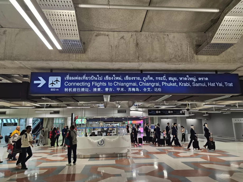 Transferência de voos internacionais para voos domésticos